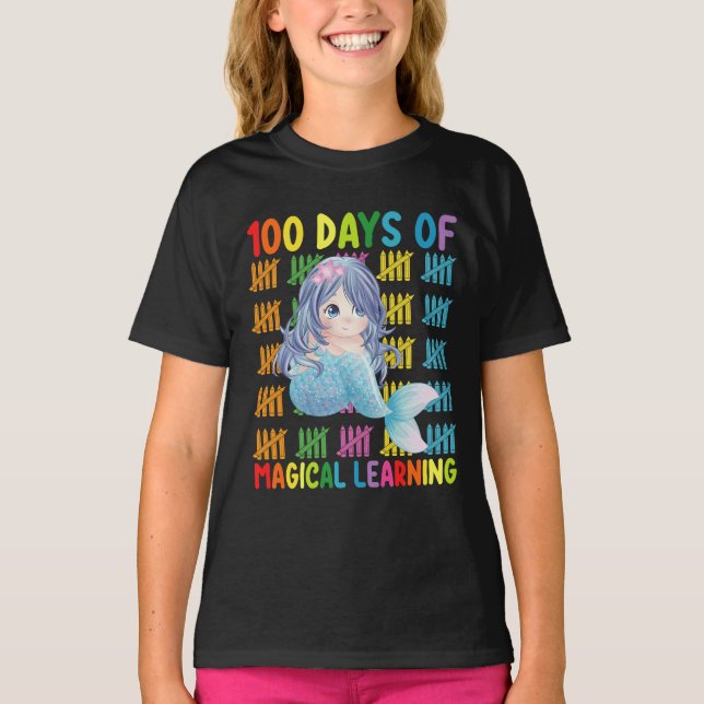 100 dagar av magiskt lärande Sirenskolan T Shirt (Framsida)
