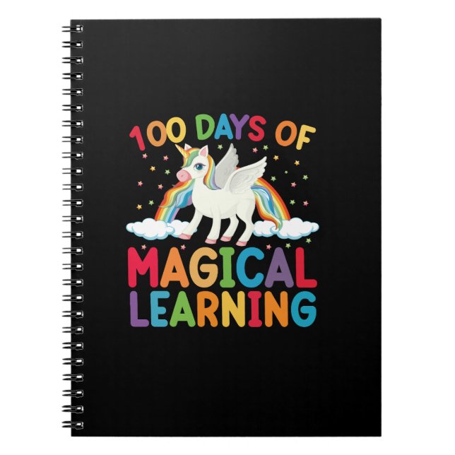 100 dagar av magiskt lärande Skolans enhörningsfli Anteckningsbok (Framsidan)