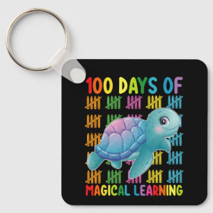 100 dagar av magiskt lärande Sköldpaddskola Nyckelring