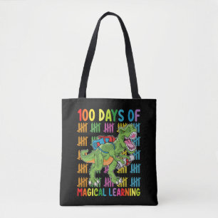 100 dagar av magiskt lärande T Rex Dinosaurie Skol Tygkasse