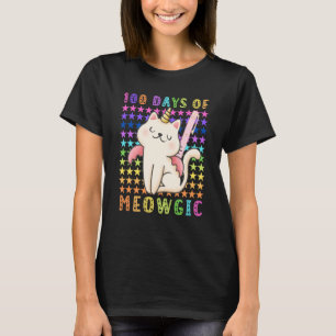 100 dagar av meowgic 100 dagar av skola enhörning t shirt
