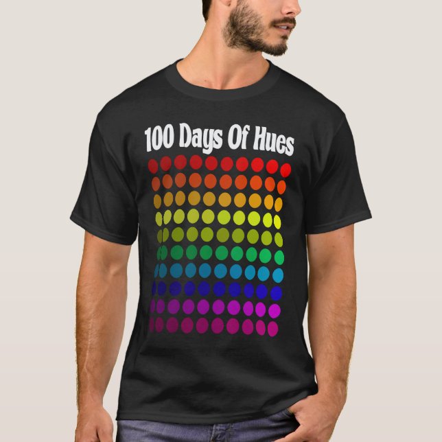 100 dagar av nyanser Färger Skollärare & elev T Shirt (Framsida)
