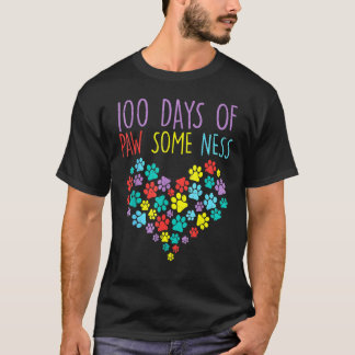 100 Dagar Av Pawsomeness Hjärta 100:e Skoldagen Hu T Shirt