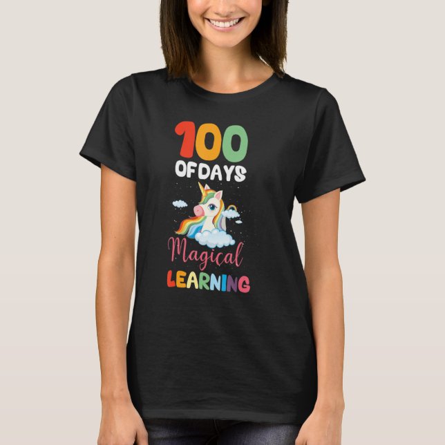 100 dagar av regnbåge för magiskt lärande 100 D T Shirt (Framsida)