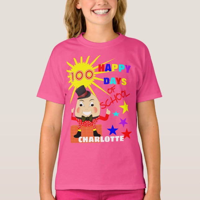 100 dagar av School den roliga Humpty Dumpty Tee Shirt (Framsida)