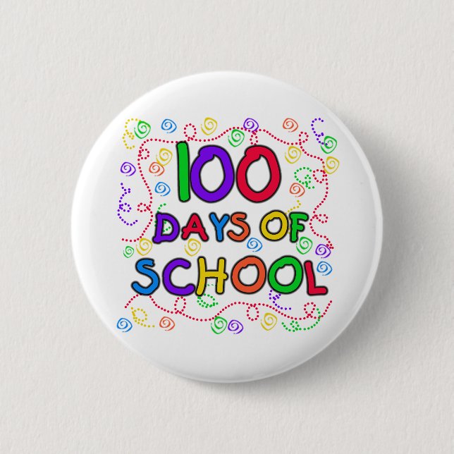 100 dagar av School konfettiTshirts och gåvor Knapp (Framsida)
