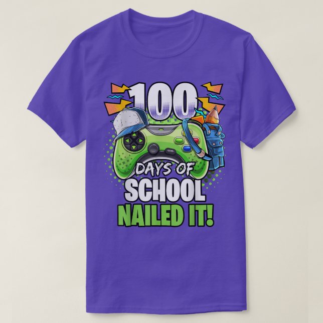 100 dagar av skolan har serverat videospel Kinderg T Shirt (Design framsida)