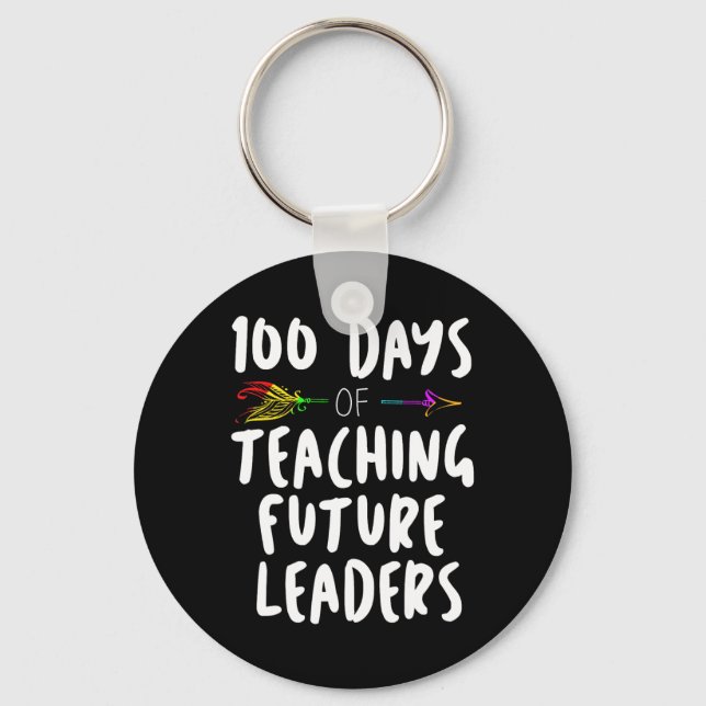 100 dagar av skoldesigngåva för lärare i undervisn nyckelring (Framsida)