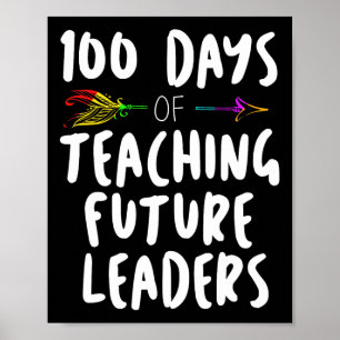 100 dagar av skoldesigngåva för lärare i undervisn poster