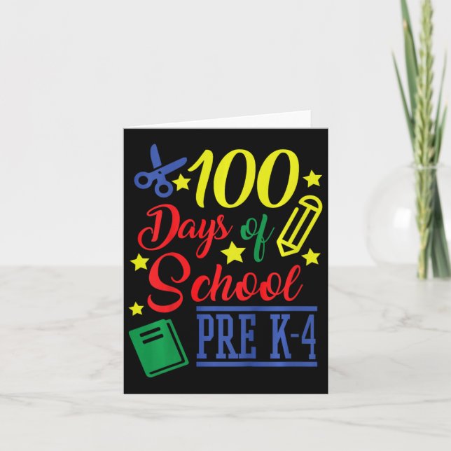 100 dagar av skolförberedande 4 kort (Framsida)