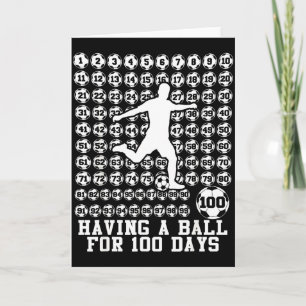 100 dagar av skolfotboll för pojkar 100:e skoldage kort