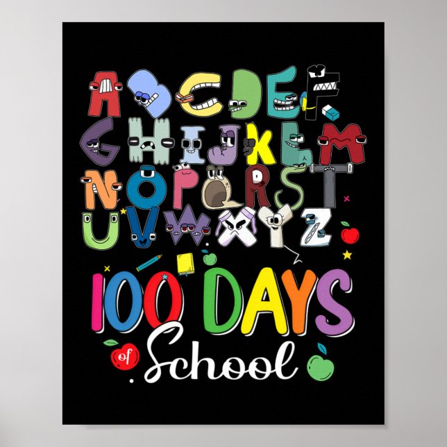 100 dagar av skolkostnaden för Alphabet Lore Abc Poster (Framsidan)