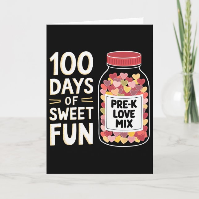 100 dagar av sött kul söt förskoleflicka lärare kä kort (Framsida)