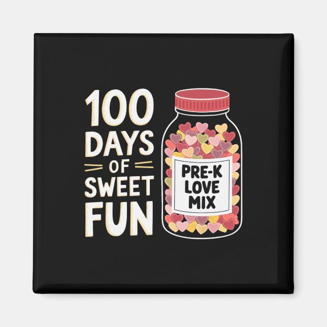 100 dagar av sött kul söt förskoleflicka lärare kä magnet (Framsidan)