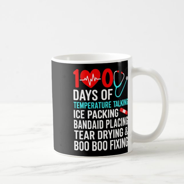 100 dagar av temperatur skolsjuksköterska 100:e da kaffemugg (Höger)