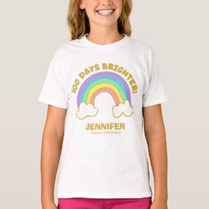 100 dagar Brighter Cute Rainbow 100 dagar i skolan T Shirt