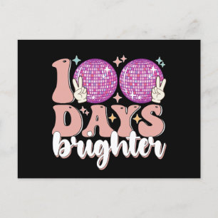 100 dagar Brighter Disco Boll 100 skoldag Vykort
