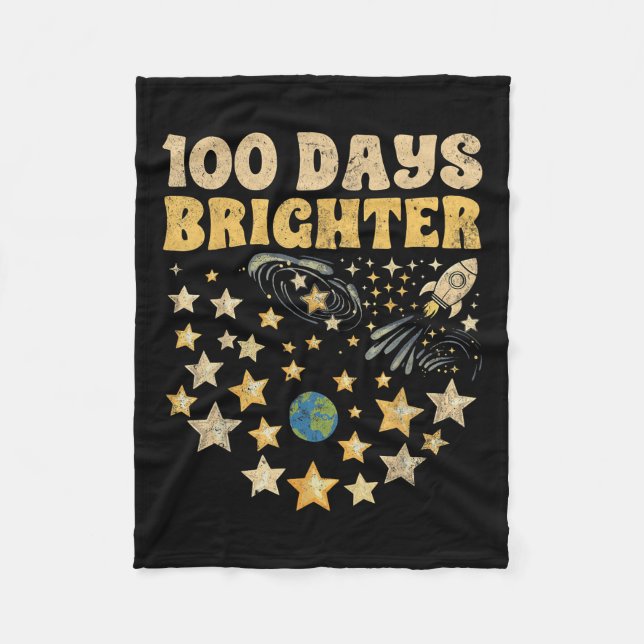100 dagar Brighter Kids 100-dagarsdag i skolstadie Fleecefilt (Framsidan)