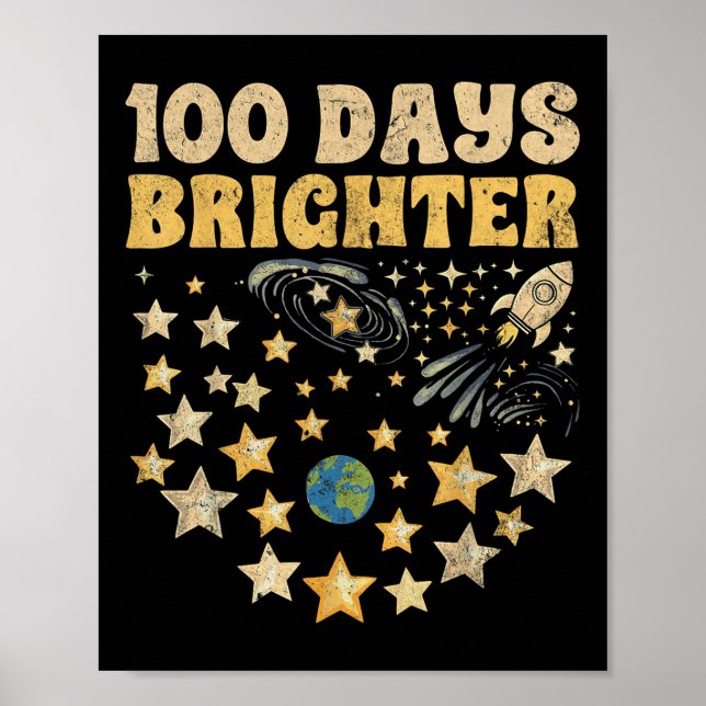 100 dagar Brighter Kids 100-dagarsdag i skolstadie Poster (Framsidan)