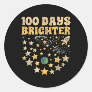 100 dagar Brighter Kids 100-dagarsdag i skolstadie Runt Klistermärke