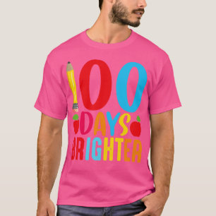 100 dagar Brighter Lycklig 100 Prek 100 Dag T Shirt