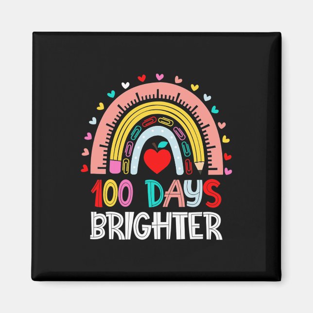 100 dagar Brighter Rainbow 100 Day of School Teac Magnet (Framsidan)