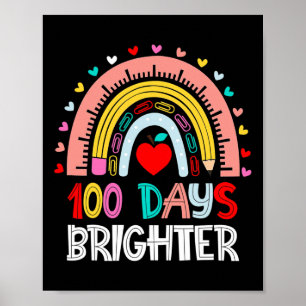 100 dagar Brighter Rainbow 100 Day of School Teac Poster