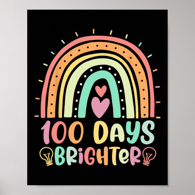 100 dagar Brighter Rainbow Lycklig 100 Day of Scho Poster (Framsidan)
