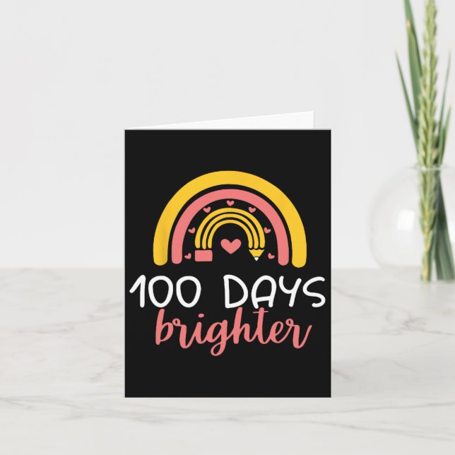 100 dagar Brighter Rainbow Teacher Girl 100 Dag O Kort (Framsida)