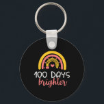 100 dagar Brighter Rainbow Teacher Girl 100 Dag O Nyckelring<br><div class="desc">100 dagar Brighter Rainbow Teacher Girl 100 Day of School</div>