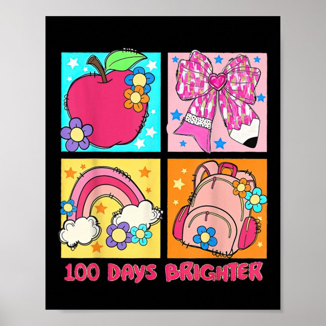 100 dagar Brighter Retro Coquette 100 Scho-dagen Poster (Framsidan)