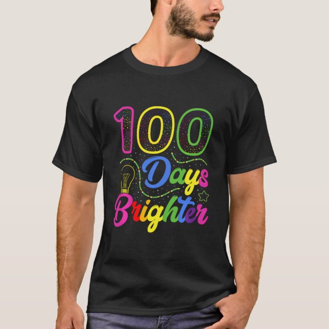 100 dagar Brighter Shirt 100:e skoldagen T Shirt (Framsida)