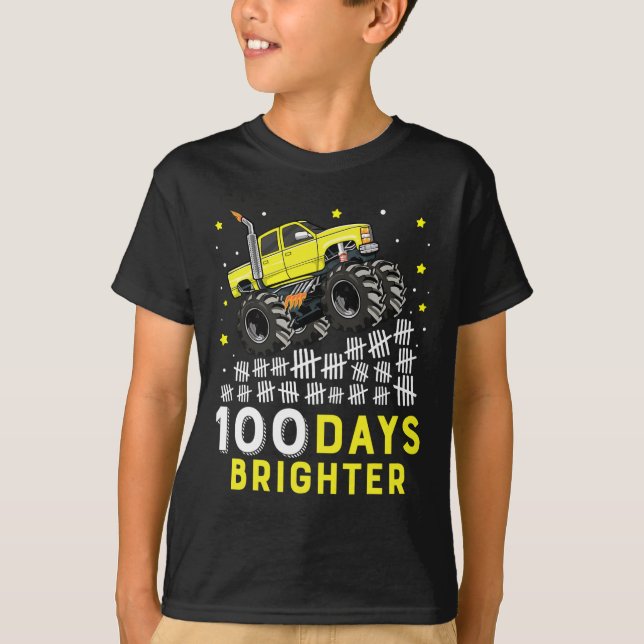 100 dagar Bristare Monster Lastbil 100 skoldagar T Shirt (Framsida)