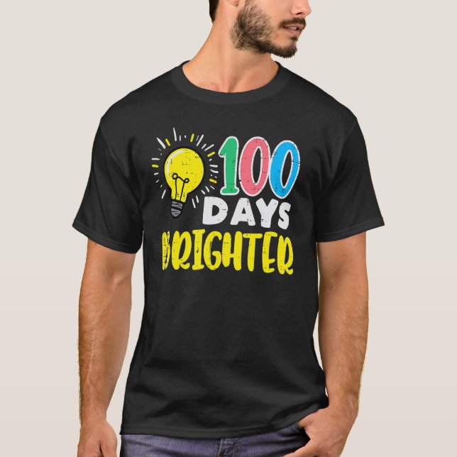 100 dagar Brixare Light Bulb 100-dagars Skolskamma T Shirt (Framsida)