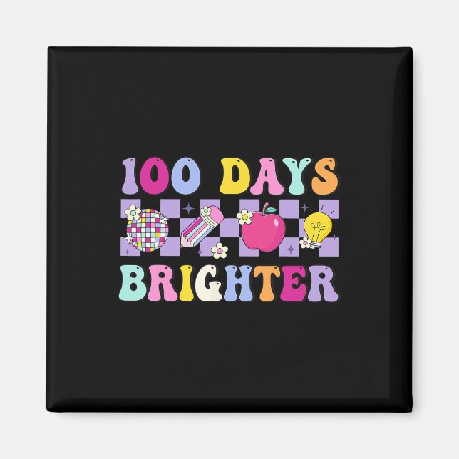 100 dagar Brixare Retro Disco 100-dagarsdag i skol Magnet (Framsidan)