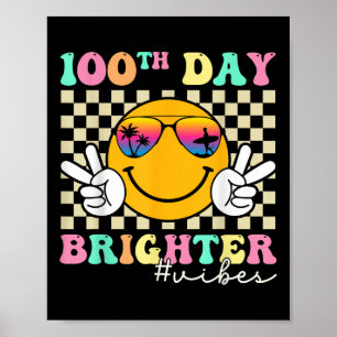 100 dagar Brixare Smile Ansikte 100-dagen i skolan Poster