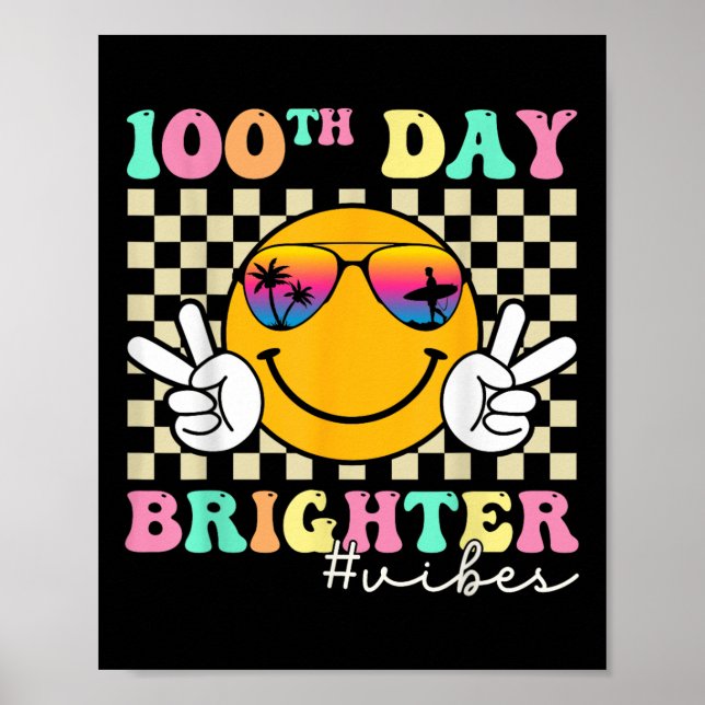 100 dagar Brixare Smile Ansikte 100-dagen i skolan Poster (Framsidan)