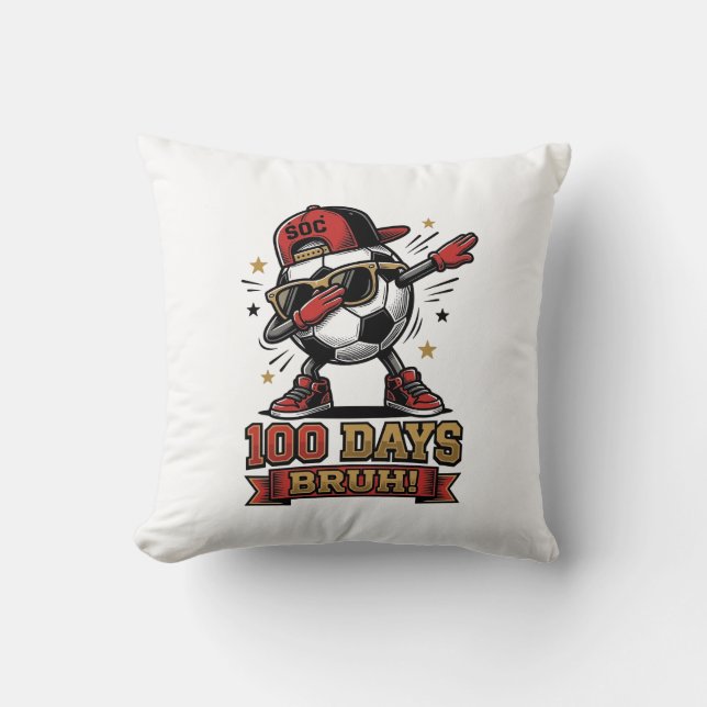 100 Dagar Bruh Fotboll Dabba Shirt Design_1 Kudde (Framsida)