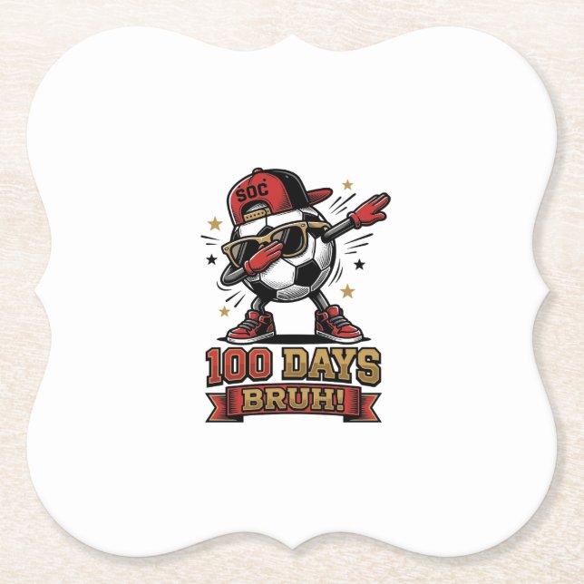 100 Dagar Bruh Fotboll Dabba Shirt Design_1 Underlägg Papper (Framsida)
