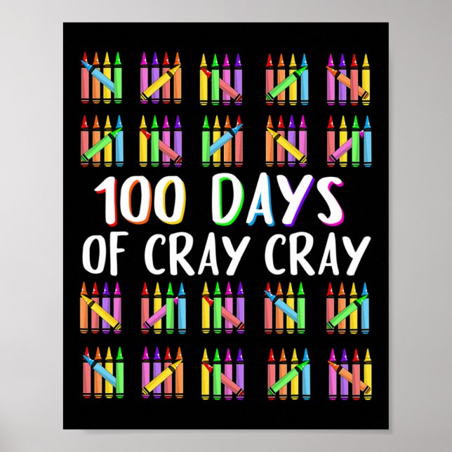100 dagar Cray Kritor Lycklig 100 dagar i skolan Poster (Framsidan)