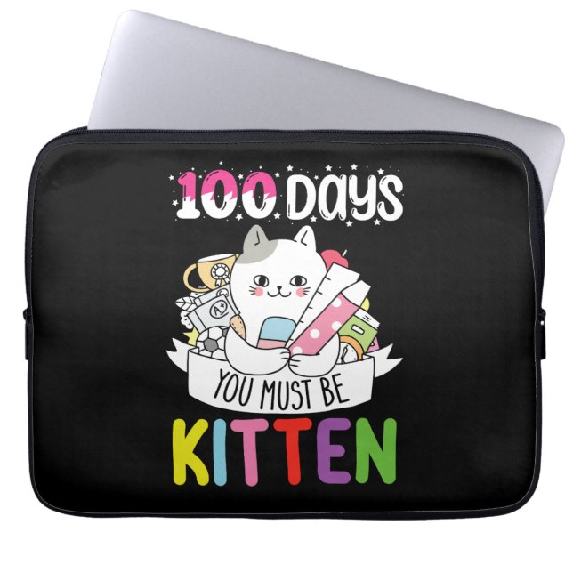 100 dagar du måste vara kattunge katt i skolan laptop fodral (Framsidan)