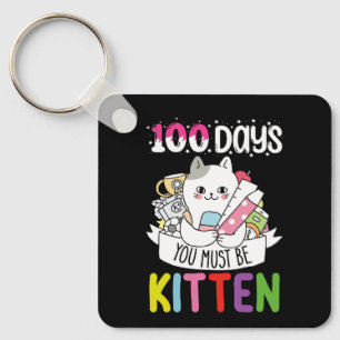 100 dagar du måste vara kattunge katt i skolan nyckelring