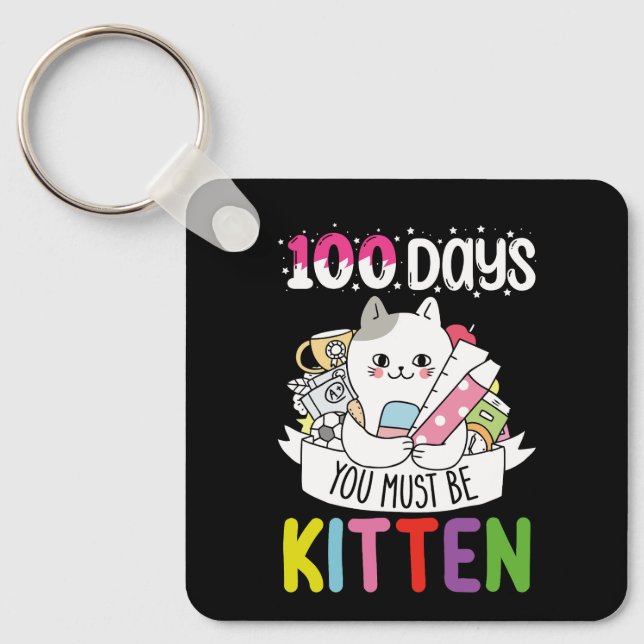 100 dagar du måste vara kattunge katt i skolan nyckelring (Framsida)