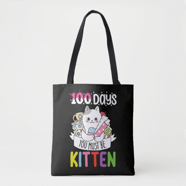 100 dagar du måste vara kattunge katt i skolan tygkasse (Framsida)