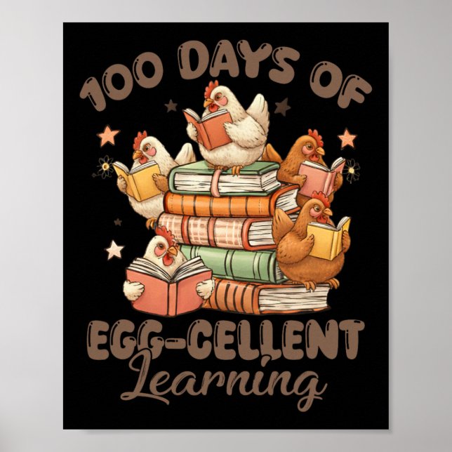 100 dagar Egg-stra smartare lärare Kids 100-årsdag Poster (Framsidan)