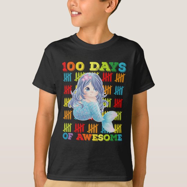 100 dagar Fantastisk Sjöjungfru 100 skoldag T Shirt (Framsida)