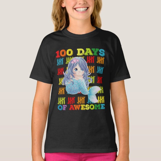 100 dagar Fantastisk Sjöjungfru 100 skoldag T Shirt (Framsida)