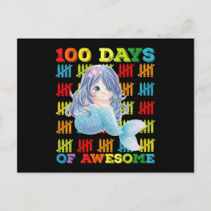 100 dagar Fantastisk Sjöjungfru 100 skoldag Vykort