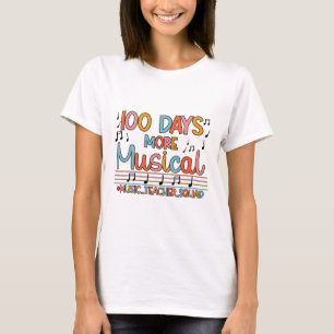100 dagar fler musiknoter 100 dagar på skolan Mus T Shirt