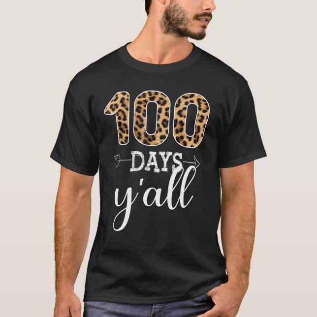 100 dagar för alla lärare eller Student Leopard Bu T Shirt (Framsida)